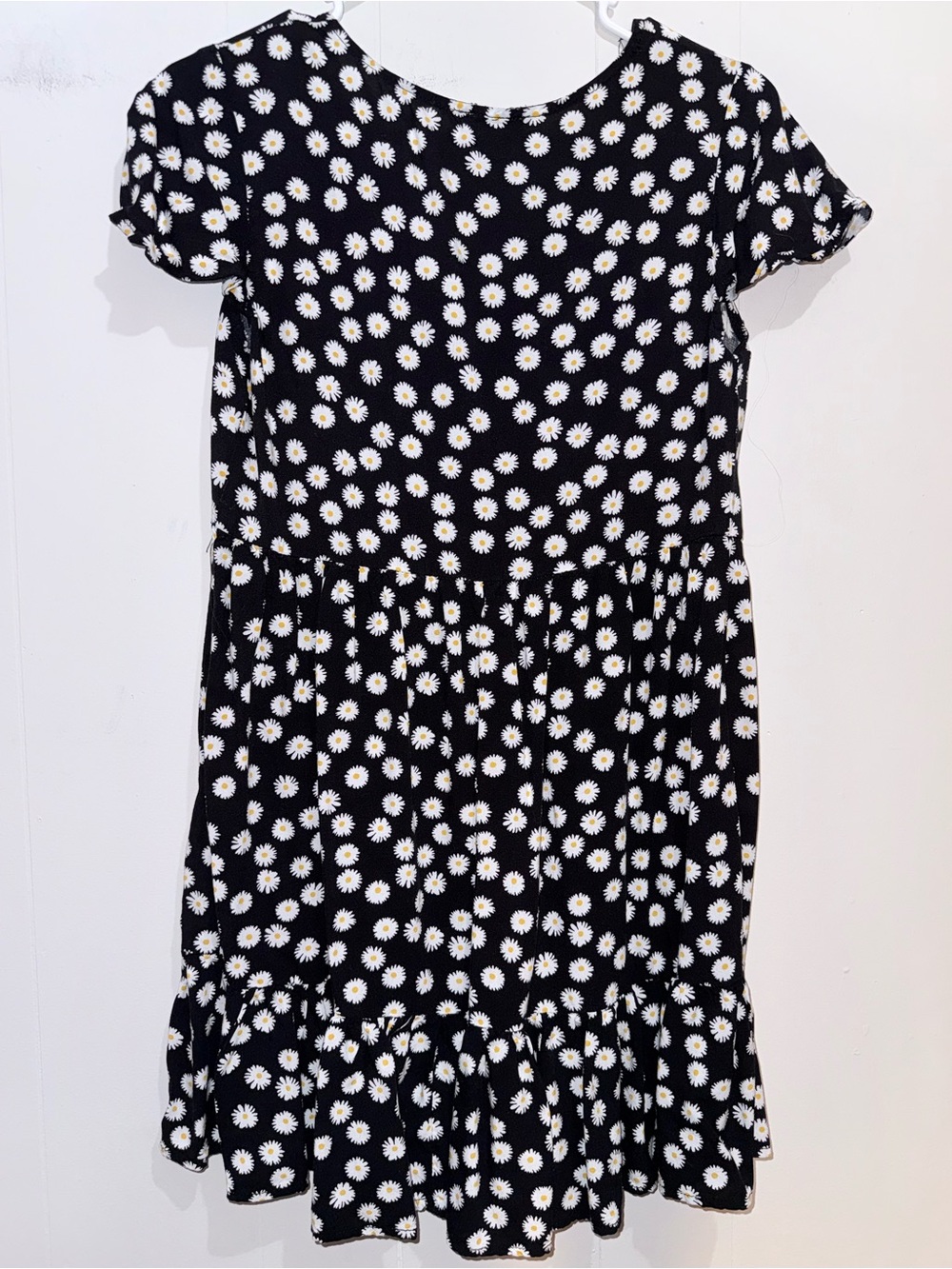 J for Justify Black Daisy Floral Tiered Minidress Size M EUC - Picture 2 of 3